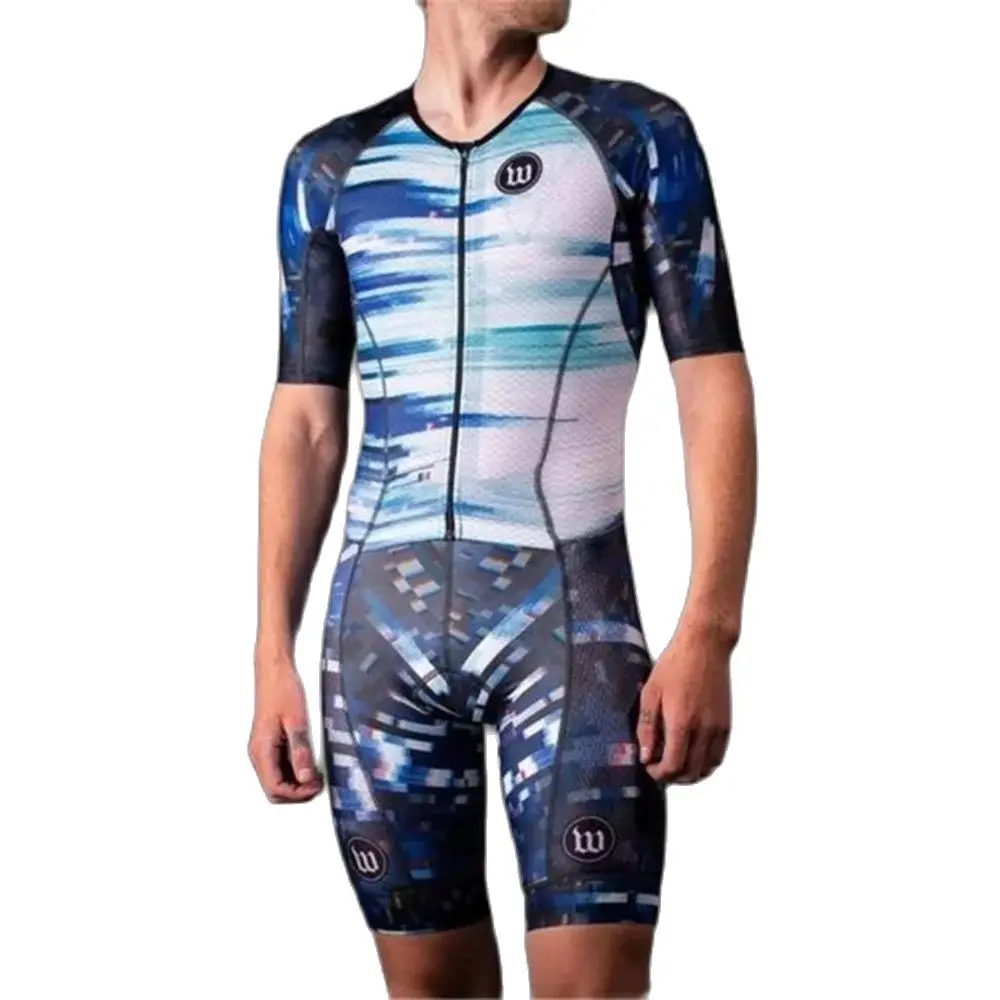 New Mens Triathlon abbigliamento Tri Suit ciclismo Skinsuit Bike Body Sport Swim Run tuta Speedsuit collant traspiranti di un pezzo