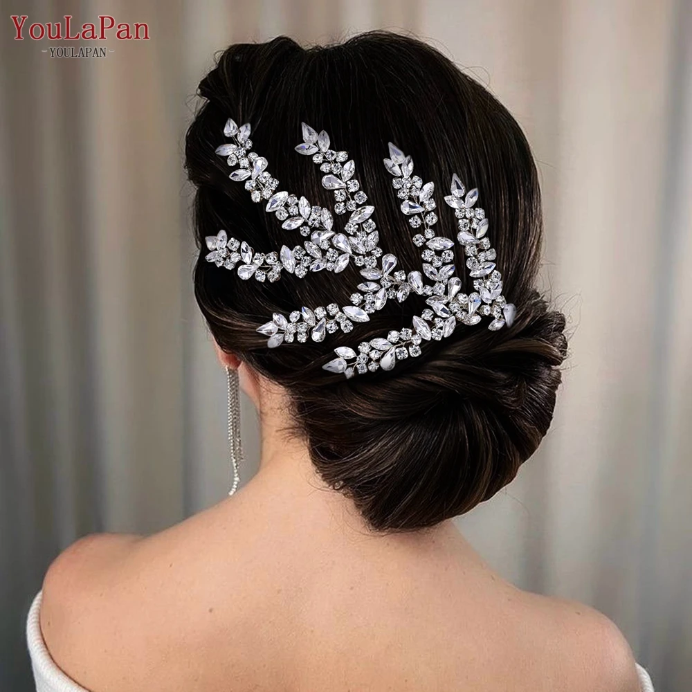 TOPQUEEN Wedding Hair Comb for Bride Handmade Rhinestone Bridal Hair Clip Wedding Hair Accessories Headpiece with Comb HP576