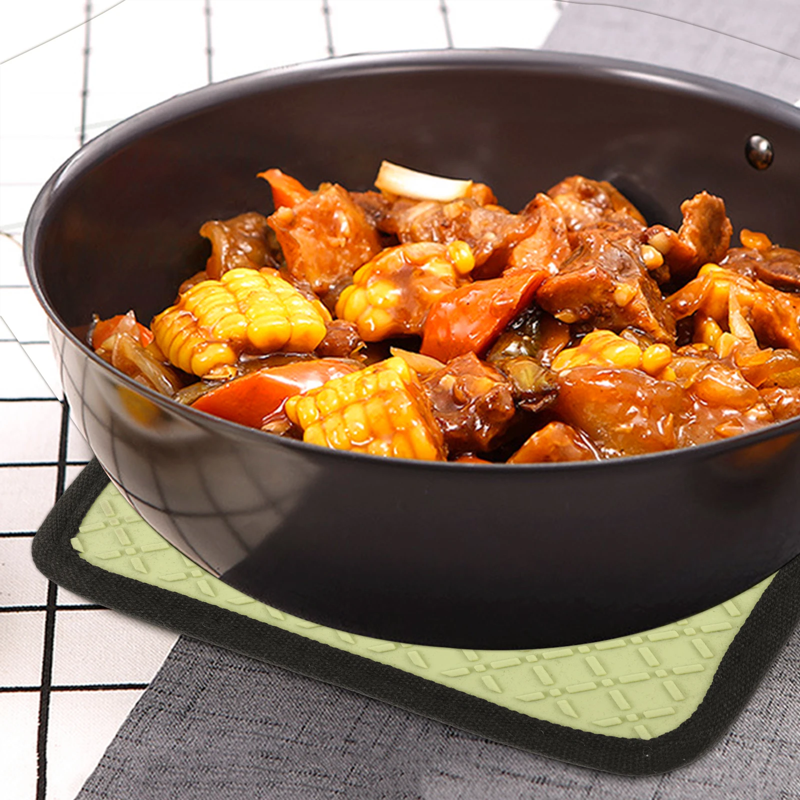 

1Pcs Silicone Heat Resistant Oven Glove Kitchen Pocket Pot Holder Hot Pad Nonslip Baking Glove Cooking Mitt Baking Mitt