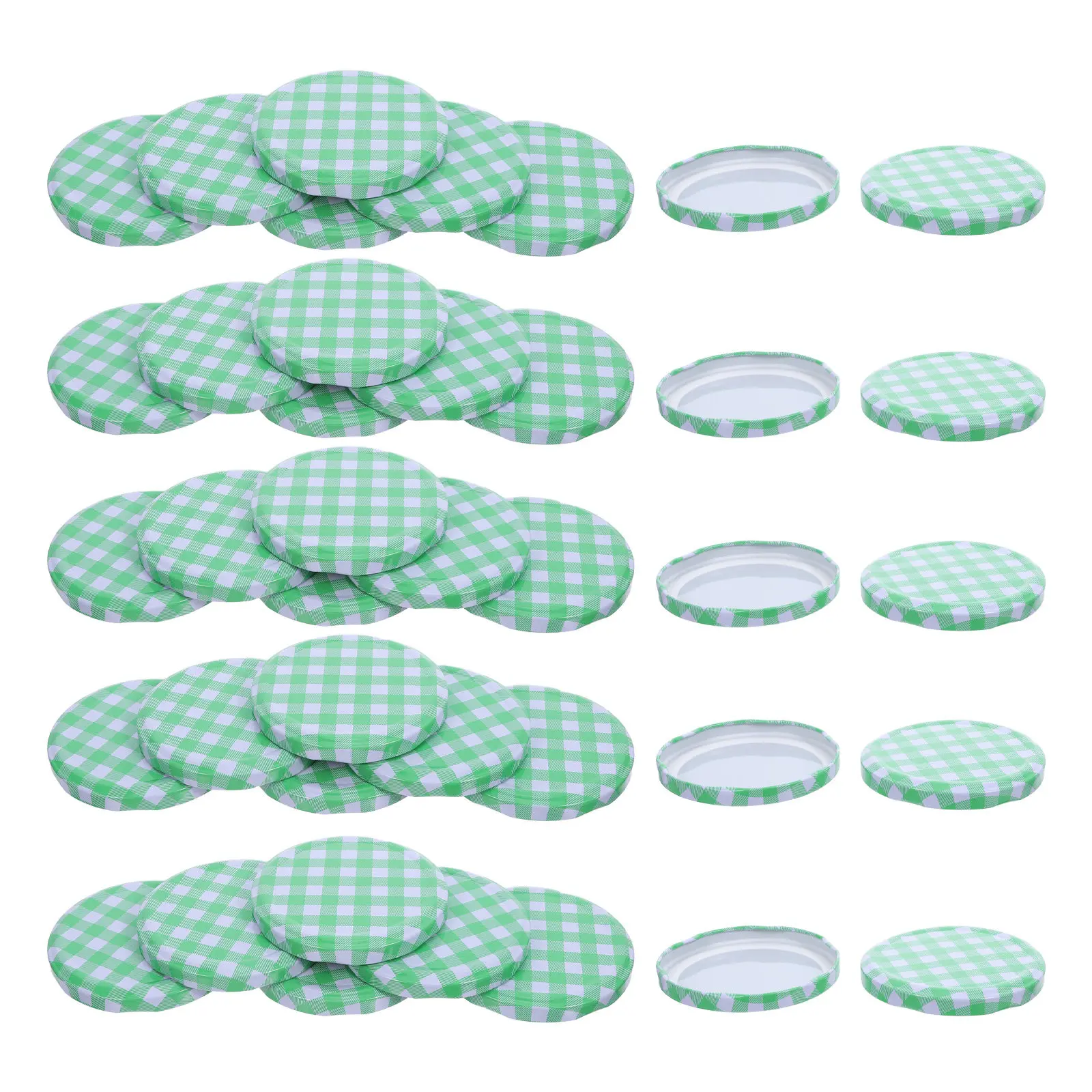 50Pcs Metal Jar Lids Regular Mouth 48Mm Food Grade Airtight Canning Caps for Jam Pickles Honey Preserving Leakproof