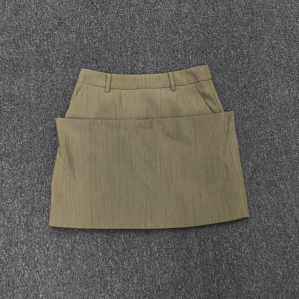 Women's Cotton-Blend High-Waisted A-Line Skirt 2026 Spring Minimalist Commuter Style 3D Layered Texture Mini Skirt New Y2K