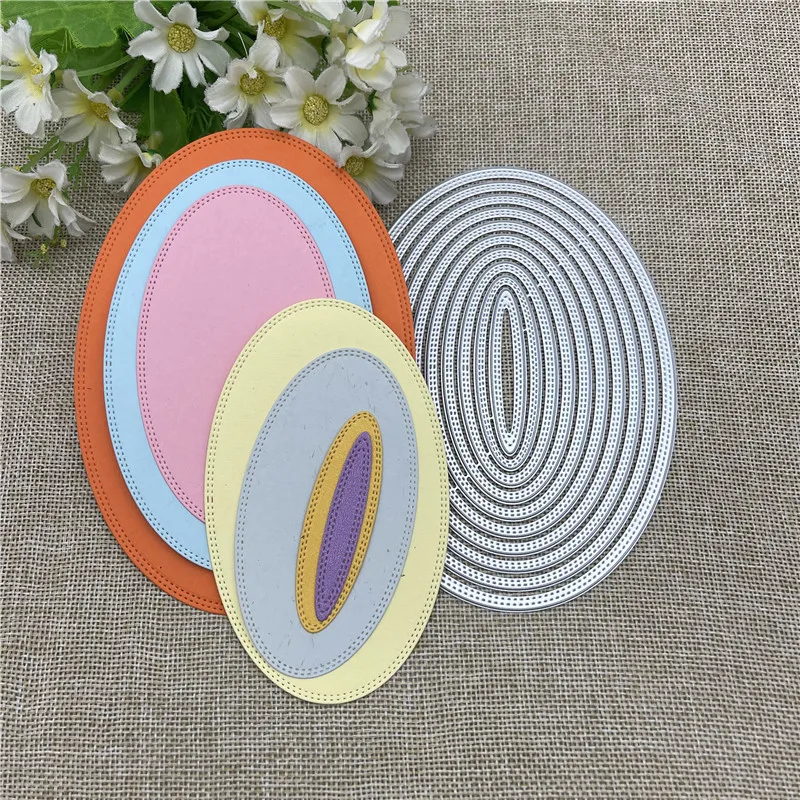 Ellipse Frames background Metal Cutting Dies Stencils For DIY Scrapbooking Decorative Embossing Handcraft Template