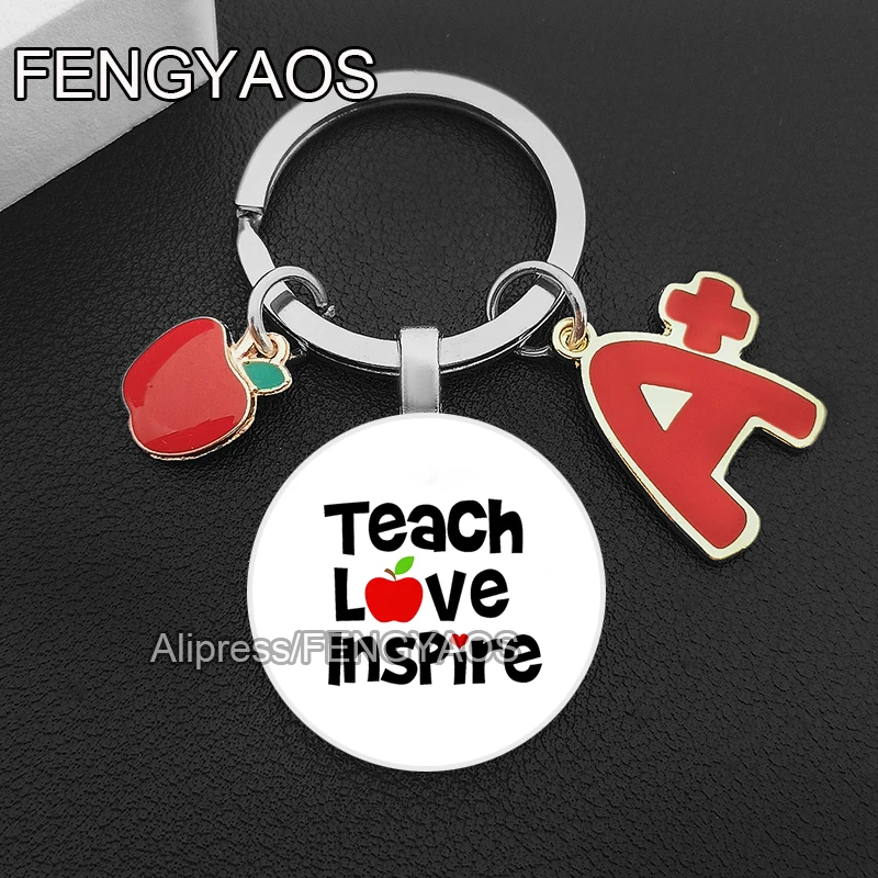 It Takes Big Heart To Shape The Little Hearts Keychains for Teacher Gifts for Teacher's Day Key Holder for Professors