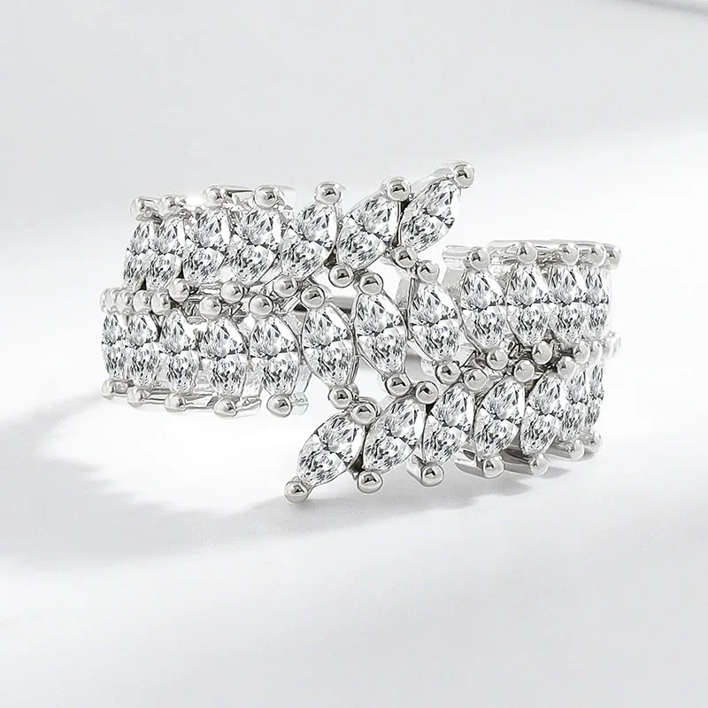 

Элегантное кольцо из стерлингового серебра 925 пробы с цирконом премиум-класса в форме листа, подарок на день рождения, годовщину, свадьбу