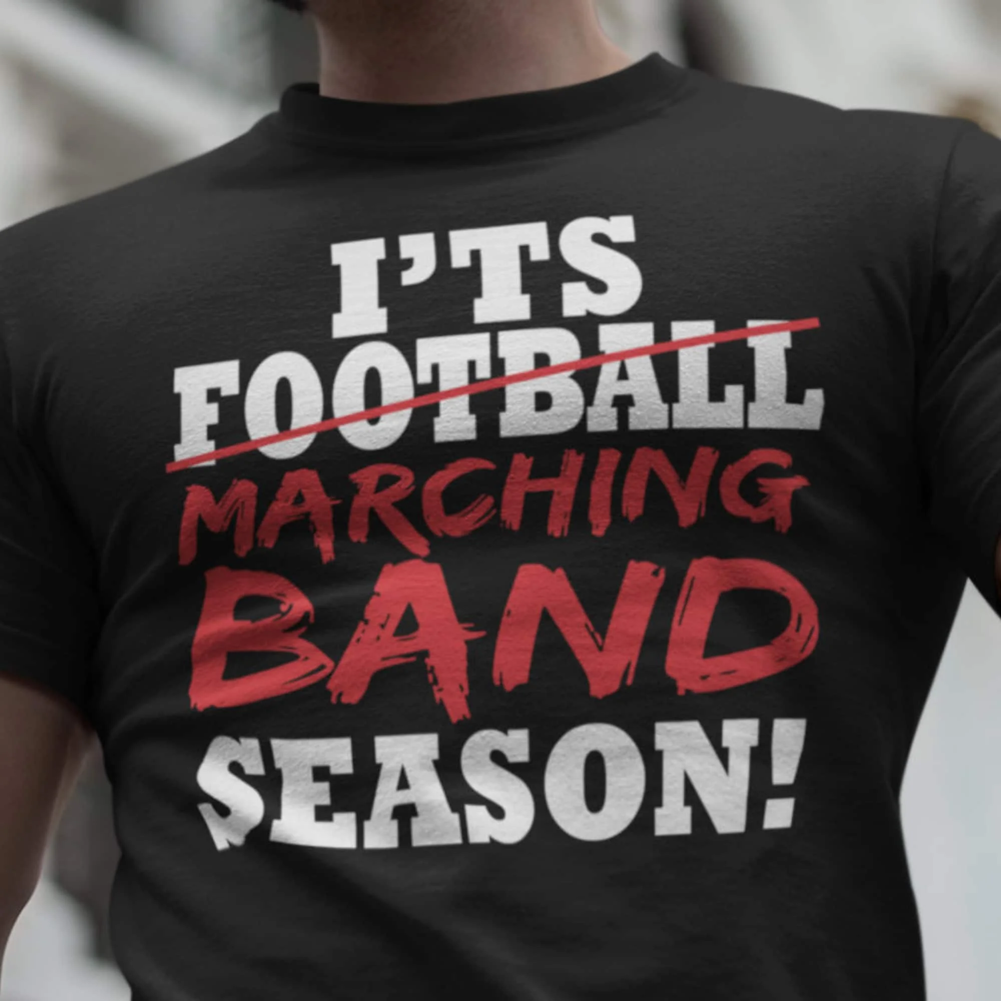 It'S Marching Band Season T Shirt Funny Drumline Color Guard Dad Corps