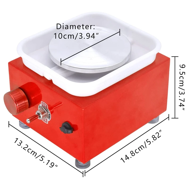 Electric Pottery Wheel Machine,10Cm Adjustable Speed Pottery Wheel With Detachable Basin,For Ceramic Teaching US Plug