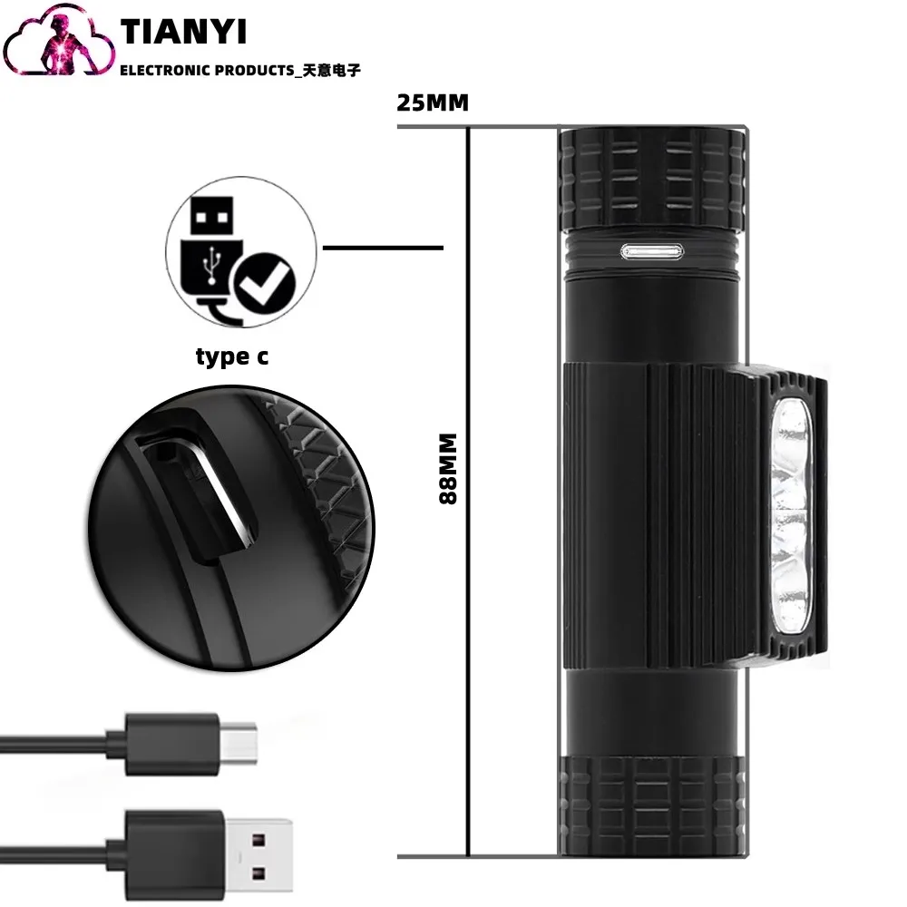 Faro resistente al agua, luz de 5LED, material de aleación de aluminio duradero, adecuado para pesca nocturna, camping, Montañismo