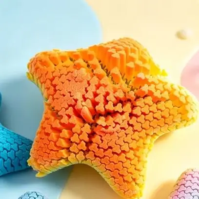 3D-gedrucktes bewegliches Smiley-Gesicht, Seestern, Zappelroller-Spielzeug, flexible Schreibtischdekoration, Stressabbau-Spielze