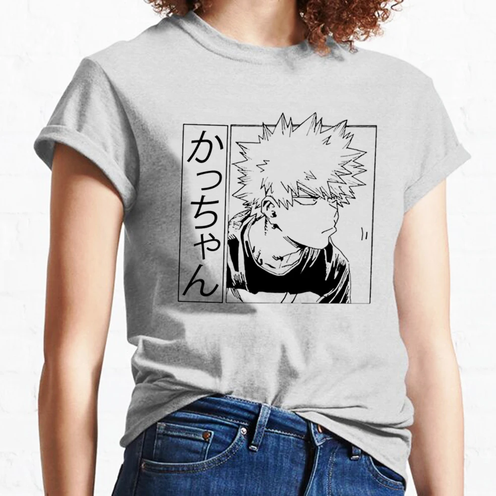 T-shirty Bakugo damskie komiczne t shirt damskie manga z lat 2000. Markowe ubrania