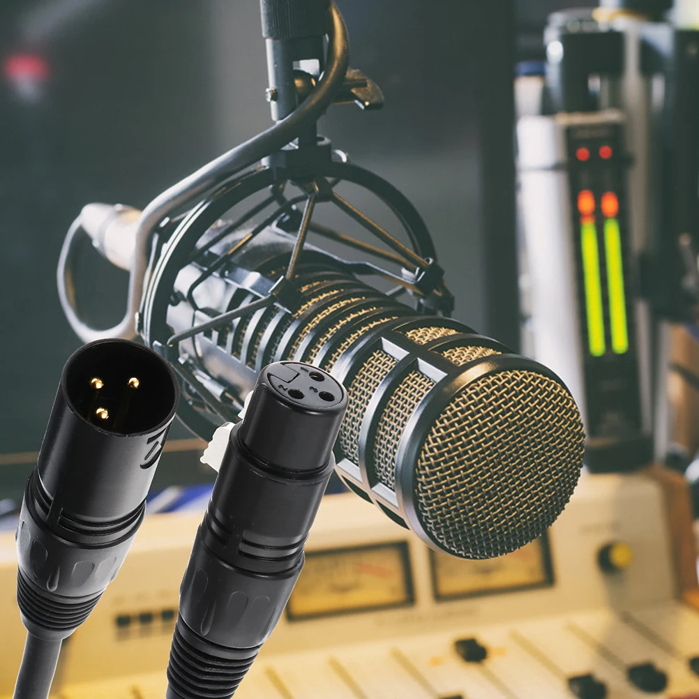 2pcs Xlr Balanced Cable Microphone Wire Copper Conductor Male To Female 3 Pin Xlr Cord 1.5M Sound System Mixer Power Amplifier