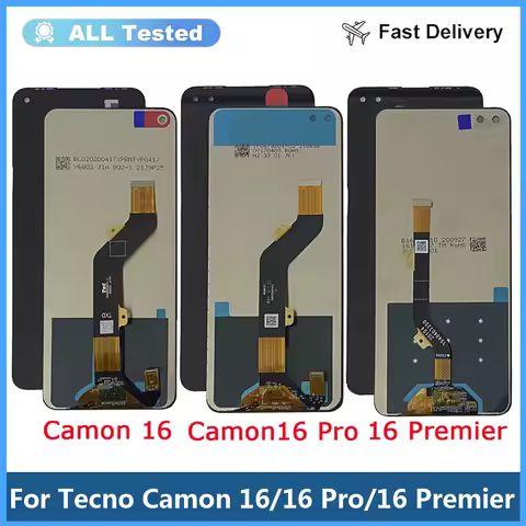 For Tecno Camon 16 Pro CE8 LCD Display With Touch Screen Assembly Digitizer Replacement LCD Camon16 CE7 Camon 16 Premier CE9 lcd