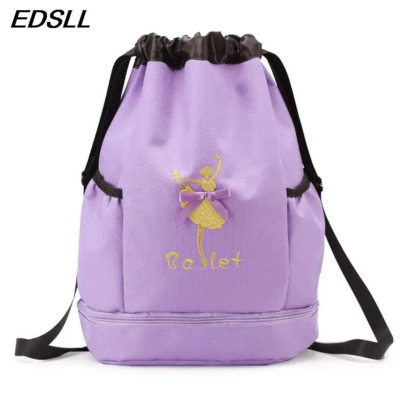 Children's Dance Drawstring Backpack Girl Sports Dancing Daypack Storage Package School Backpack Latin Dancing Kid Ballet Ba