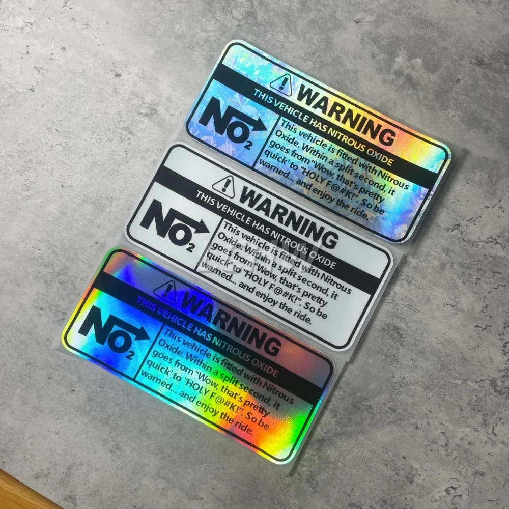 NOS Nitrous System Warning Stripe Style Vinyl Decal for Motorcycle Body, Racing Mod Decor.