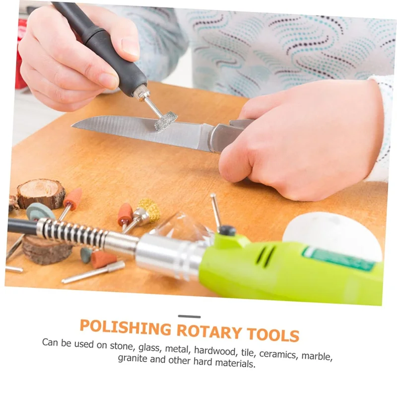 M11K-Diamond Grinding Burr 20Pcs 3Mm Shank Point Engraving Carving Polishing Glass Jade Stone Drill Bit Rotary Tool Set