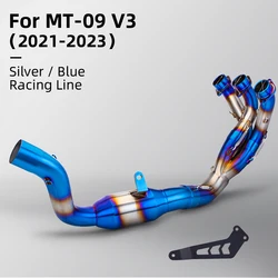 Motorcycle Exhaust Pipe Whole Vehicle Front Middle End Escape Refit Link Pipe Slip On For MT-09 V3 FZ-09 2021-2023