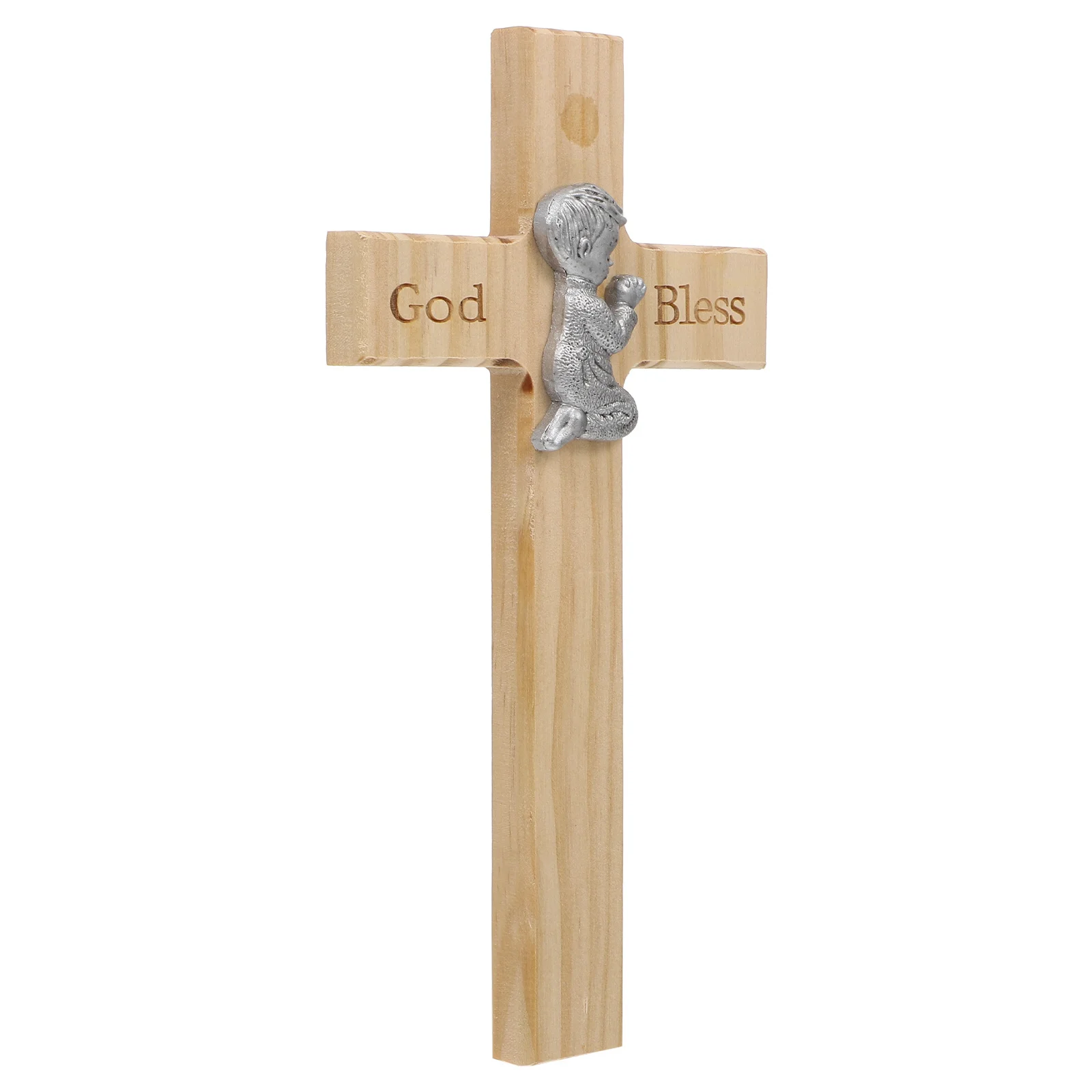 

1Pcs Solid Wood Cross Decor Creative Traditional Cross Ornament Decorative Wooden Craft for Home Living Room Office Religious