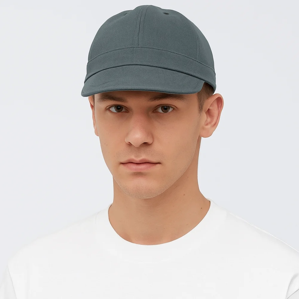

Versatile Solid Color Short Brim Baseball Cap Canvas Cotton Sun Hat Japanese Style Sunscreen Peaked Cap Men