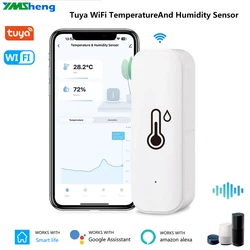 Sensor inteligente de temperatura y humedad para el hogar, notificación de detección interior, aplicación para teléfono inteligente, Tuya, WIFI, utilizado con Alexa y Google Home