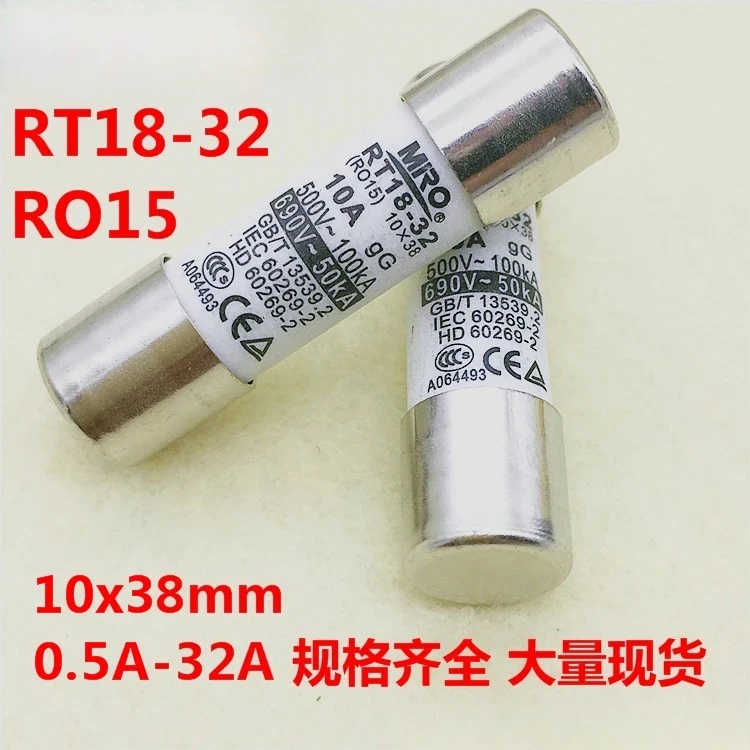 

20PCS Fuse RT18-32 RO15 R015 10X38 6A8A10A12A Melt Core 500-100KA 690V