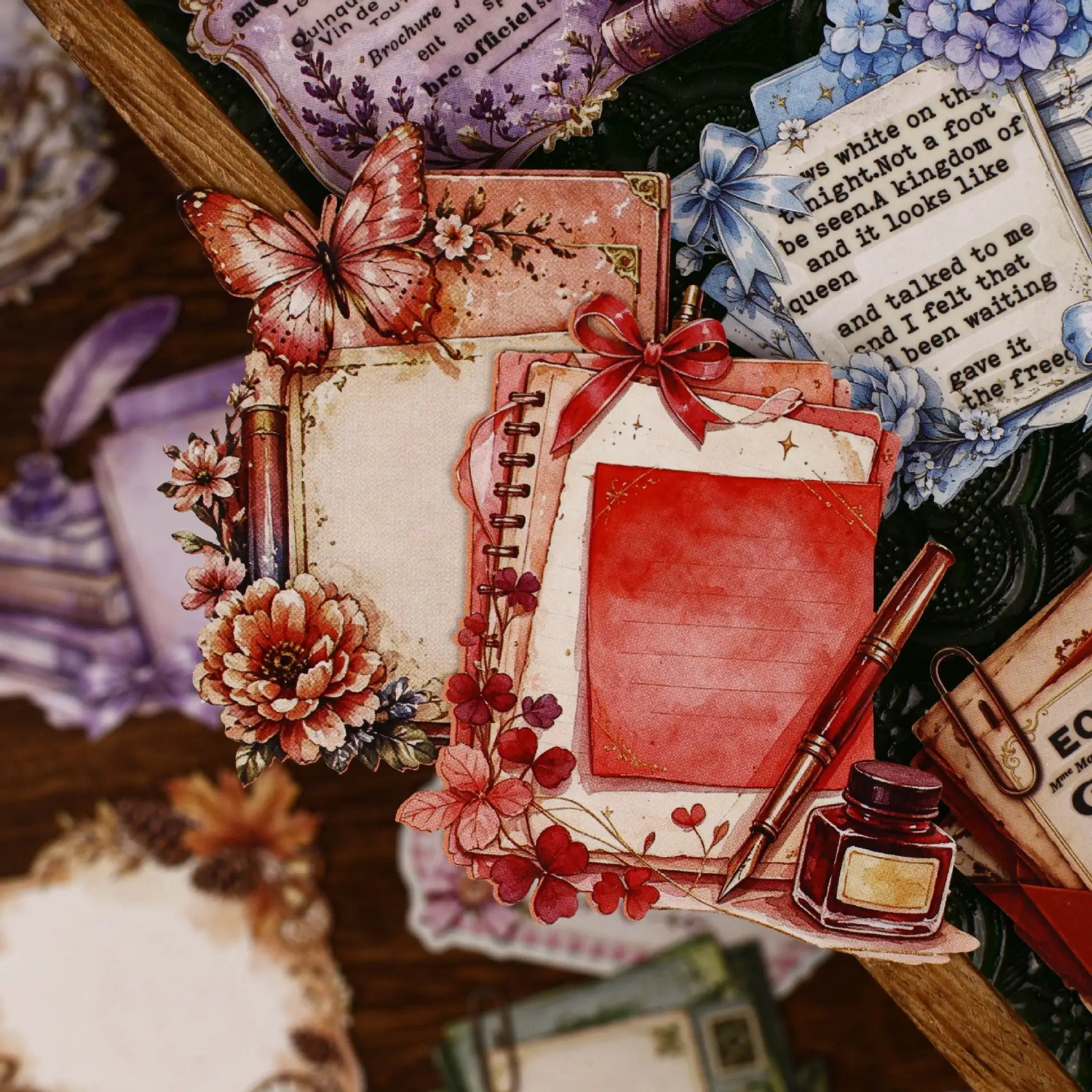20pcs/lot Memo Pads Material Paper Huajian Collection Junk Journal  diary Scrapbooking Cards Background Decoration