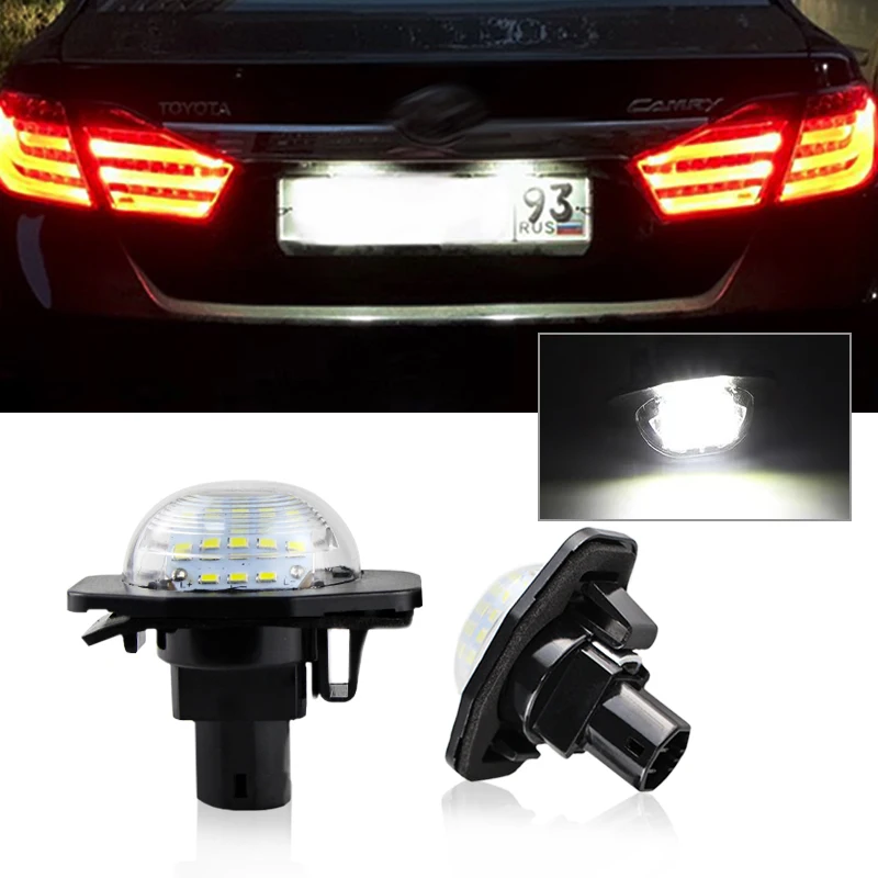 2PCS LED License Number Plate Lights For Toyota Corolla Scion xB xD 2009 2010 2012 2013 Sienna 2011-2020 No Error Canbus Lamps