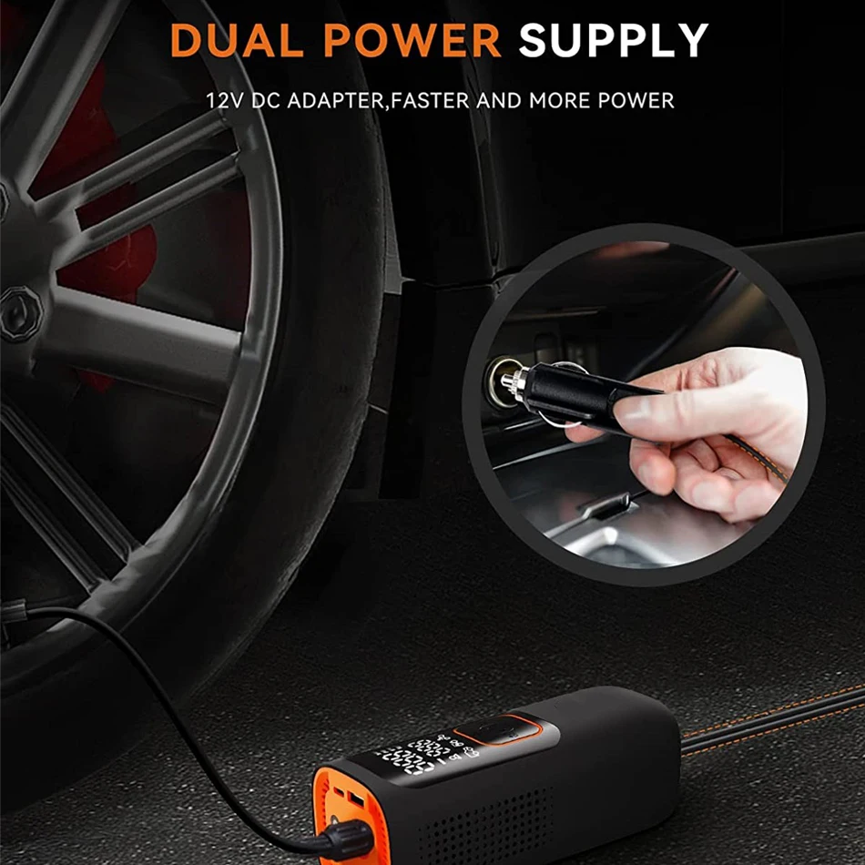 20000mAh 60L/Min tyre compressor 12V, Cordless Car Air Compressor 160PSI Digital Car Air PumpTire air injector sup inflator