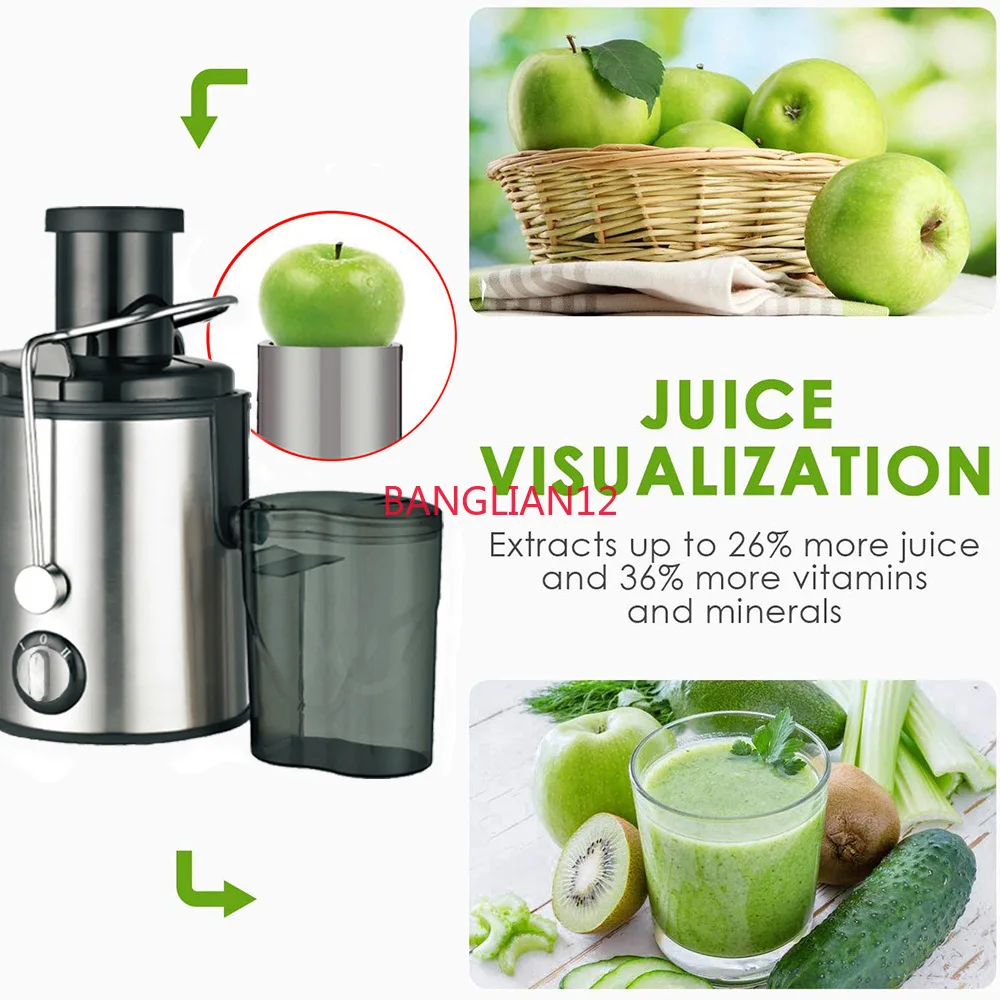 

Small Silver Juicer Mini Stainless Steel Multifunctional Slag Juice