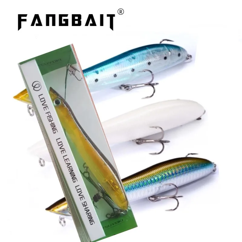 Señuelo de pesca Patchinco 140 Topwater Popper, cebos flotantes de superficie de 100/140mm, Wobblers de fundición larga, Stickbait para Lucio