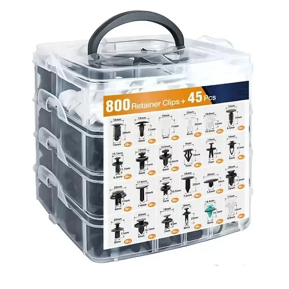 800pcs-100Pcs Car Fastener Clips Kit Fender Rivet Plastic Clips Auto Body Push Retainer Pin Rivet Bumper Door Trim Panel Repair image 3