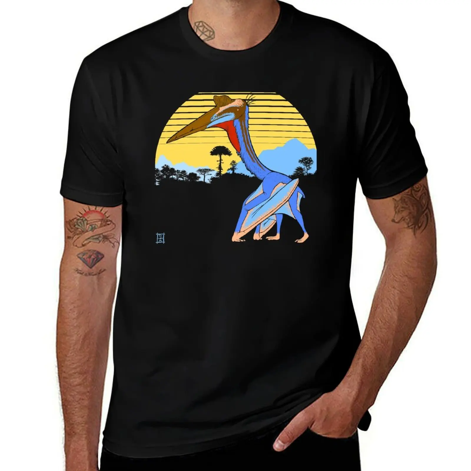 

(Dark designer Sunset man man Pterosaur t T-Shirt shirts shirt Version) t anime for