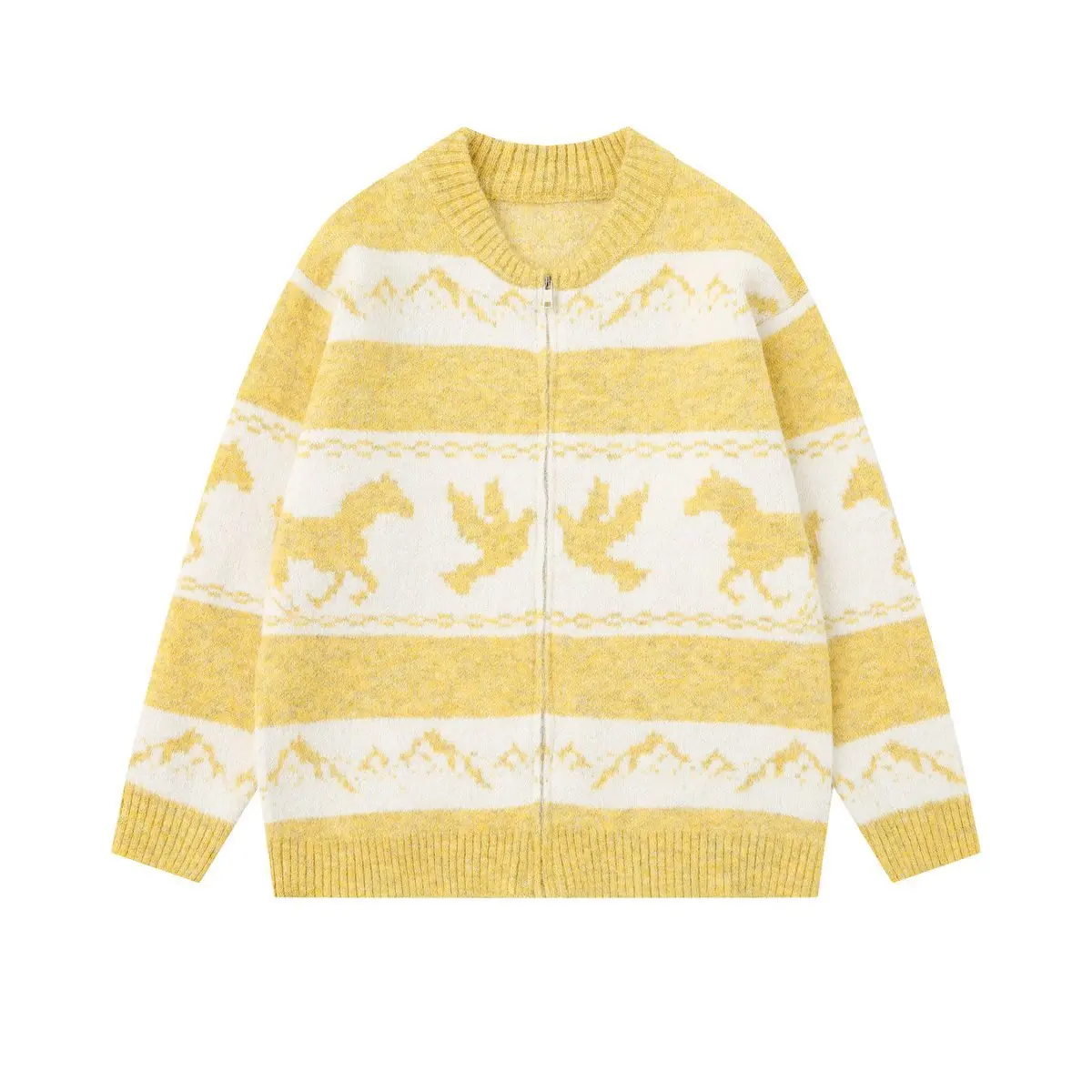 

Осень 202, новый американский ретро-кардиган, контрастный полосатый дизайн, повседневная мужская и женская вязаная куртка