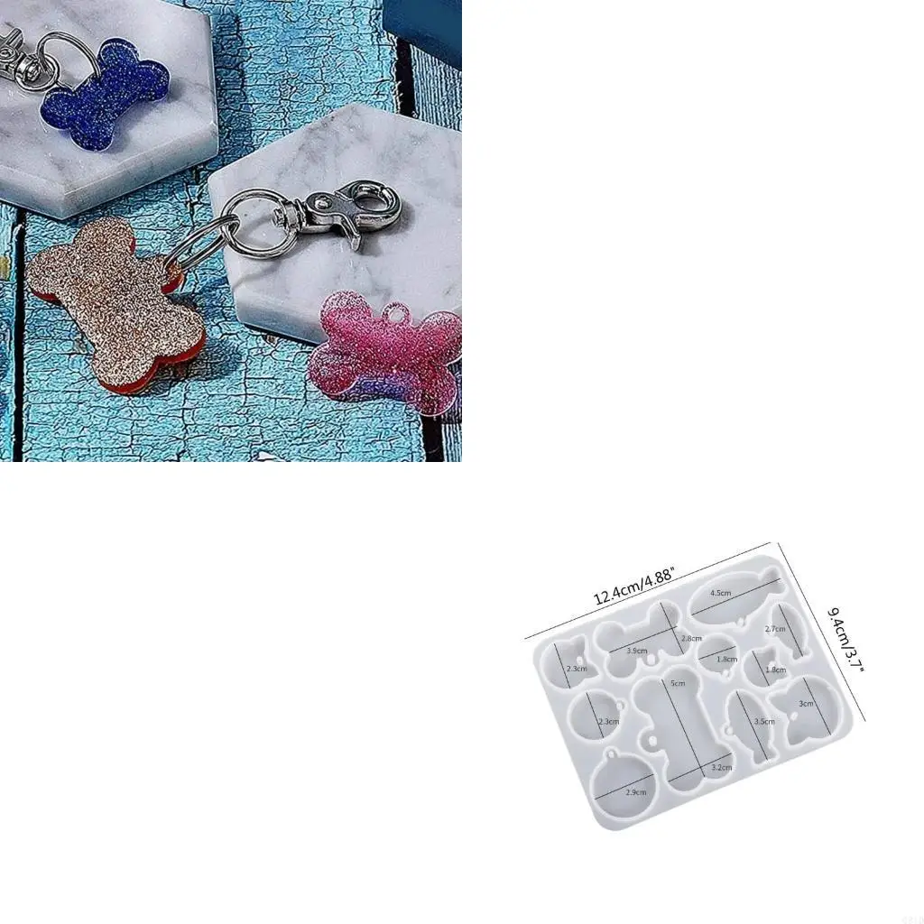 

Resin Dog Bone Fish Shaped Silicone Epoxy Mold Keychain Charm Mold DIY Crafts