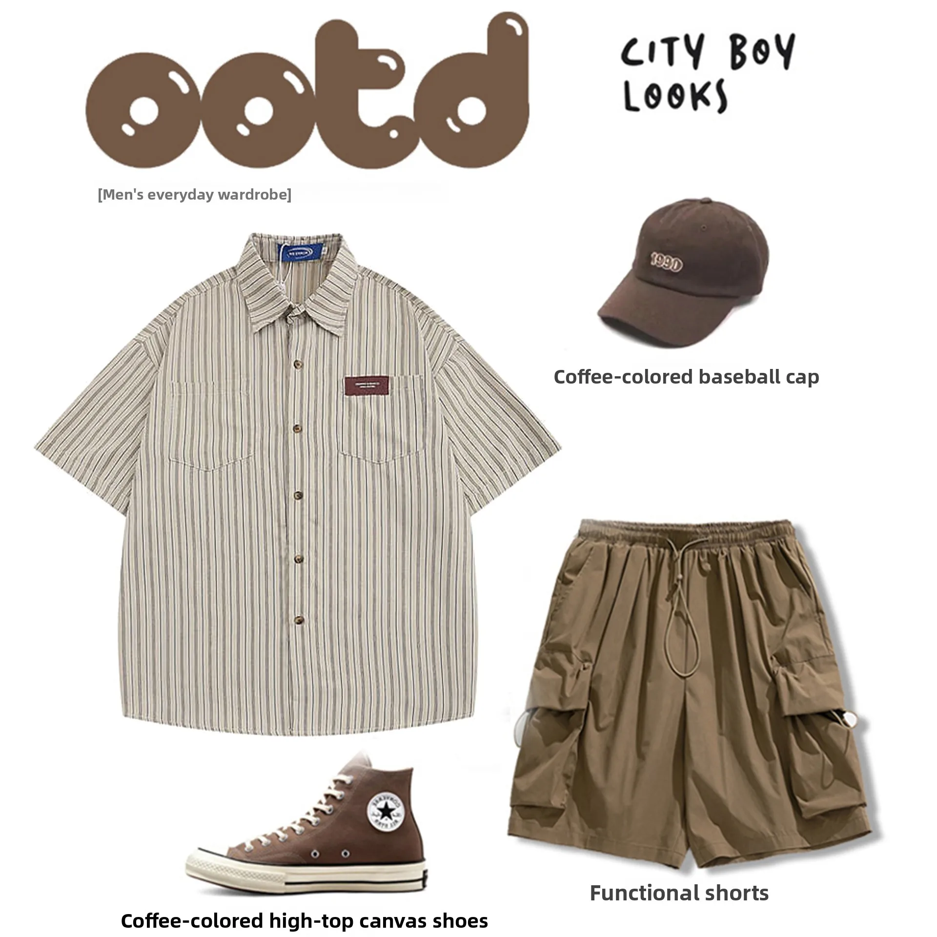 

Retro Japanese Sle Striped ort Sve Loose Fit Collared irt Men's Women's Summer Trendy Brand Hong Kong Sle irt ...