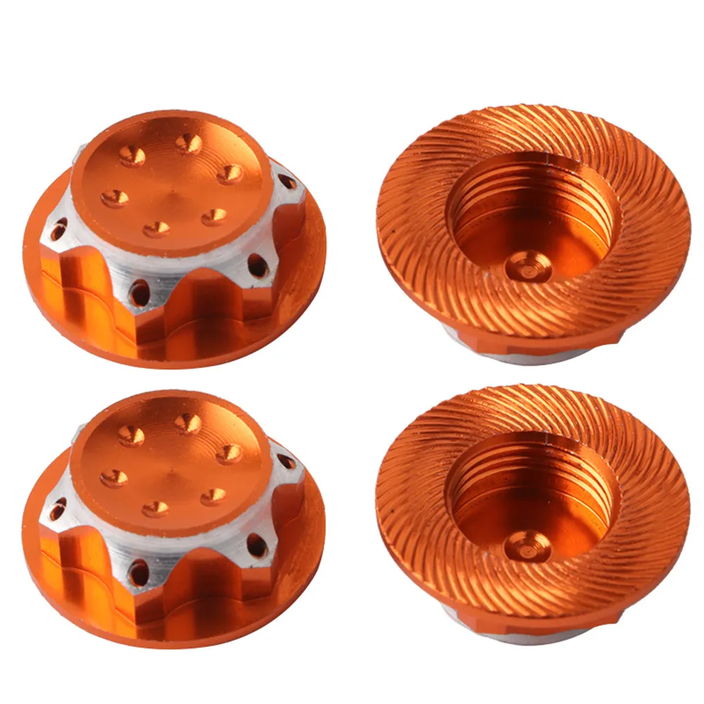 

4Pcs Dustproof Wheel Hub Nut 17Mm Thread Non-Slip Aluminum Alloy for Rc Car Crawler Truck Cnc Precision Metal Strong Durability
