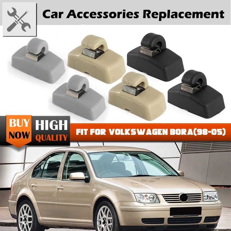 Rhyming Sun Visor Hook Clip Bracket Hanger For VW Golf MK4 IV Bora Caddy T5 Beetle Eos Jetta Passat Ibiza Leon Black/Beige/Grey