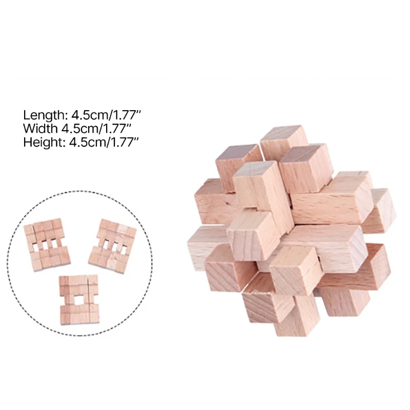 9Pcs 3D Wooden Brains Teasers Puzzle Removing Assembling Locks Small Logics Mind Puzzle Box Toy for Adult Teenagers 24BD