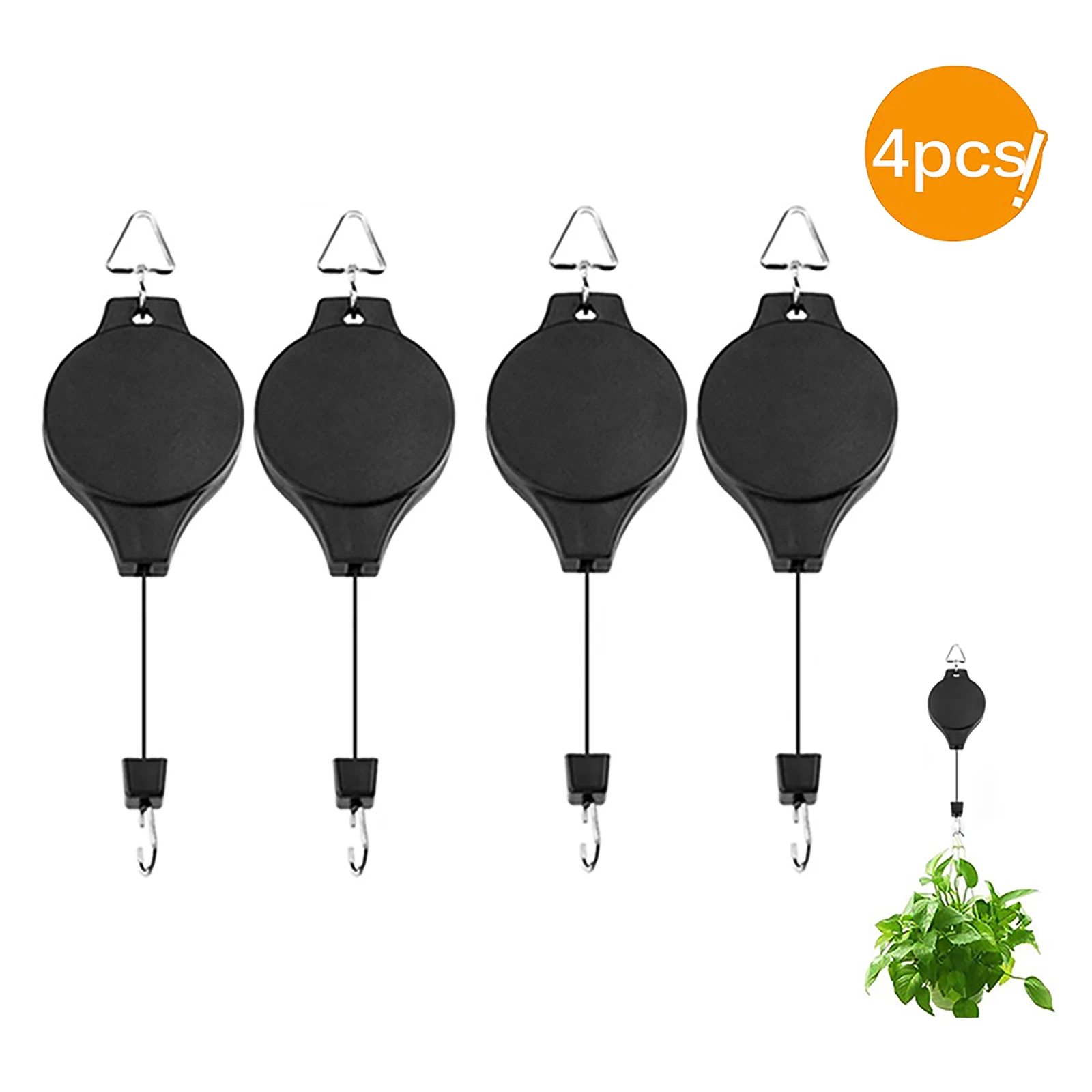 

20-90 Cm Retractable Hanging Basket Pull Down Hanger Pulley Garden Baskets Plant Pots Hanging Basin Retractable Hook Greenhouse