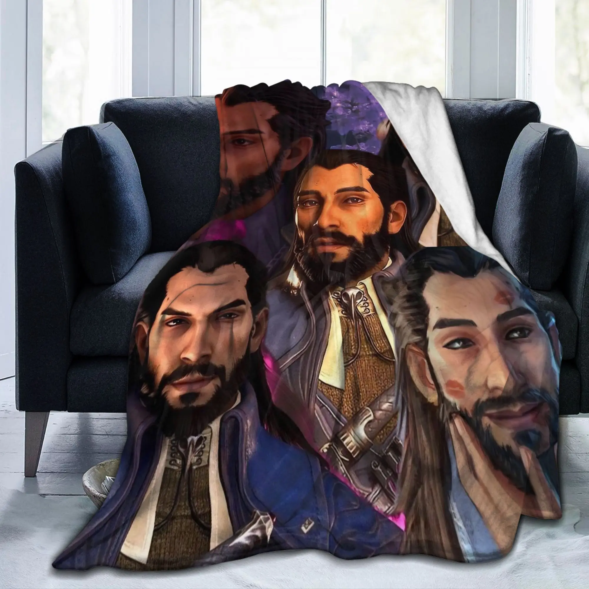 드래곤 에이지 베일가드 루카니스 델라모르테 담요 플리스 재미있는 따뜻한 담요 가정용 사계절 야외용