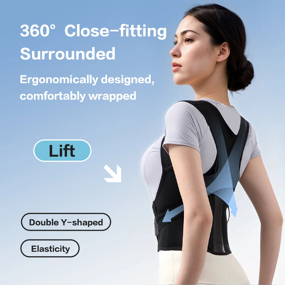 Cofoe Posture Corrector Back Orthopedic Straps for Men and Women Adjustable Spinal Comfortable Upper Back Straightener