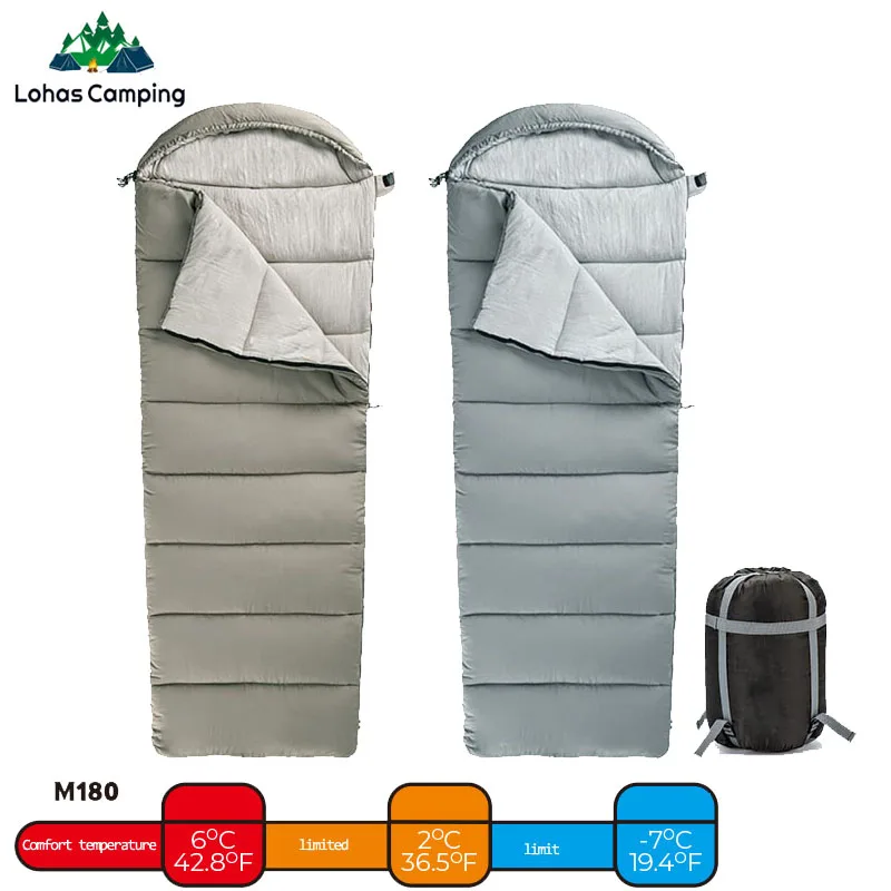 Lohascamping Machine washable Sleeping Bag Envelope Type Ultralight 3 Season for Outdoor Traveling Hiking Camping Sleeping Bags