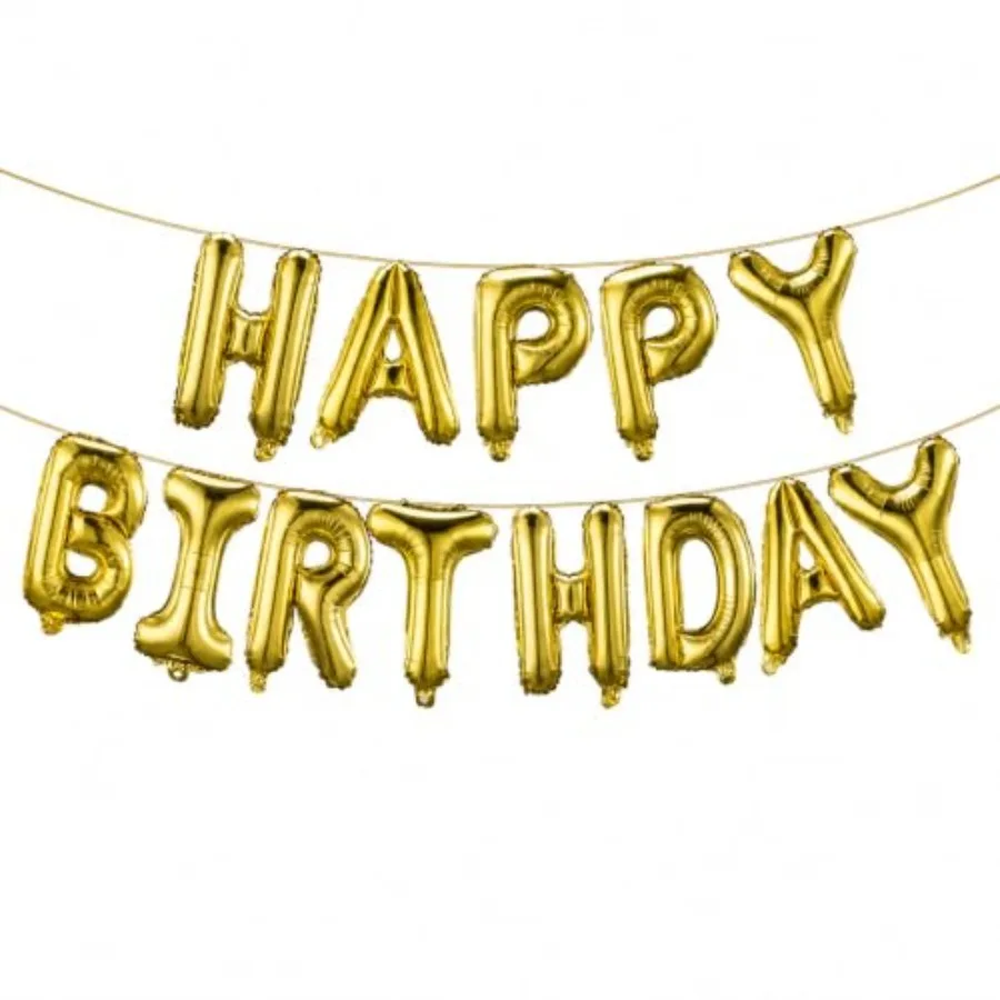 Happy Birthday Balloons Banner 16 Inch Mylar Foil Letters, Inflatable Party Decor and Birthday Decorations for Party Supplies