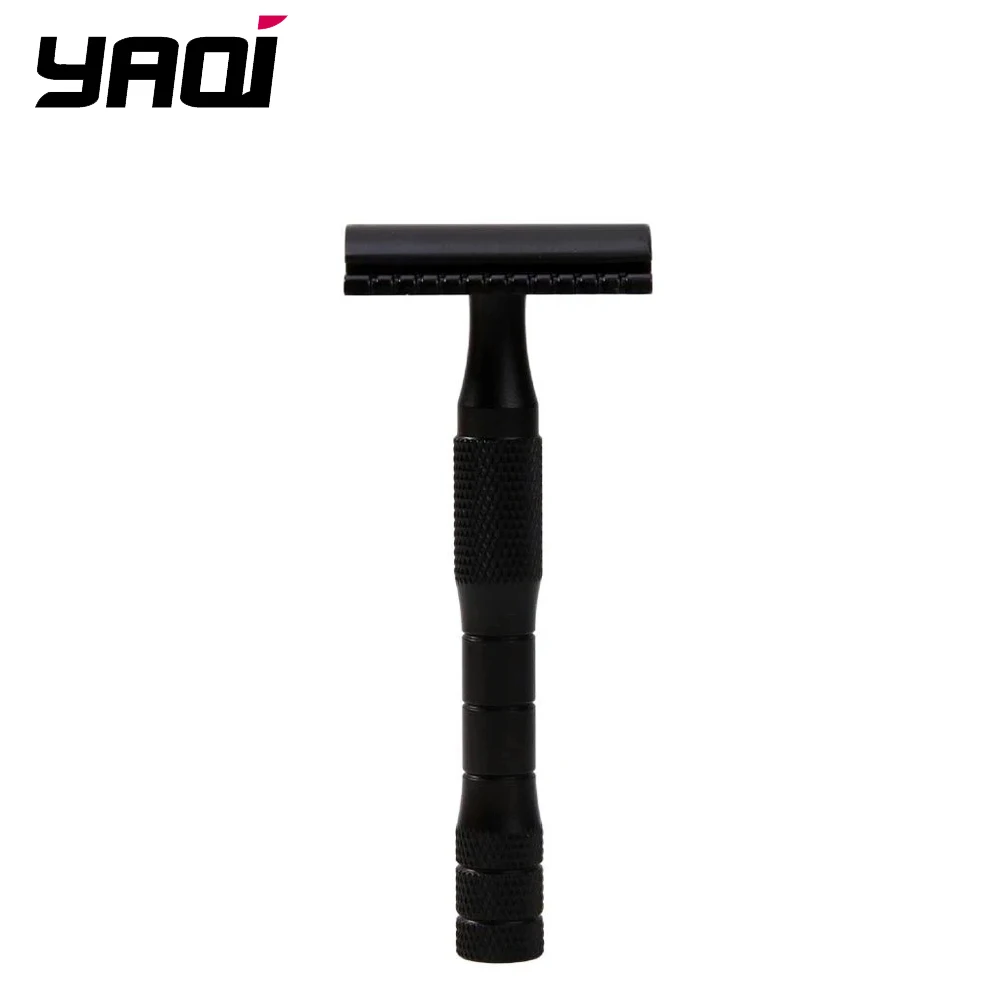 YAQI Matte Black Color Brass Handle Double Edge Men's Shaving Safety Razor