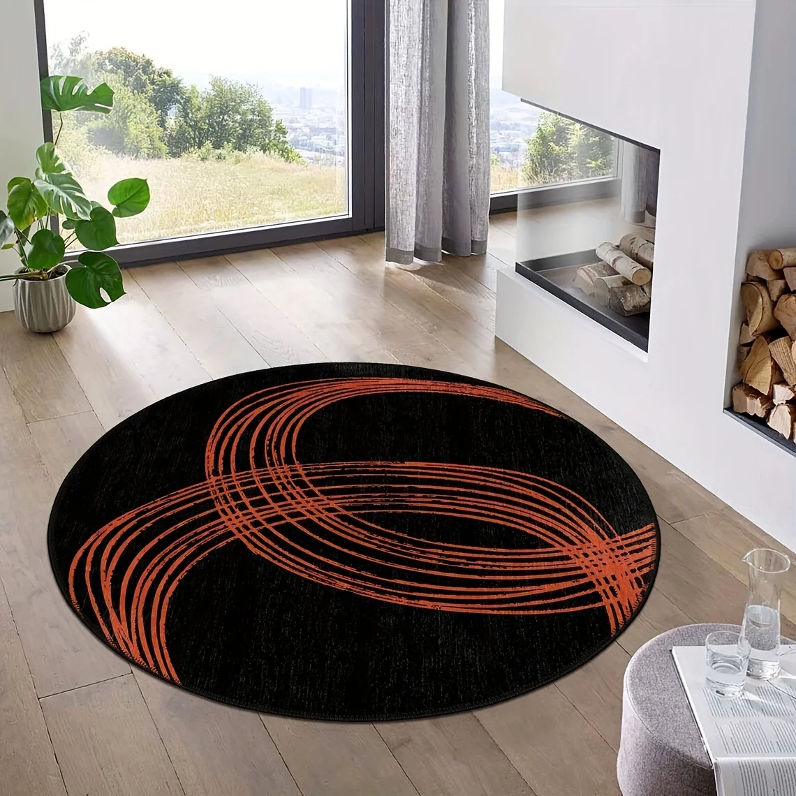 Non‑Slip Misty Gilded Wash‑style Print for Family Zone Carpet Soft Blended Cloud Texture Rug Chic Household Interior Accentdecor