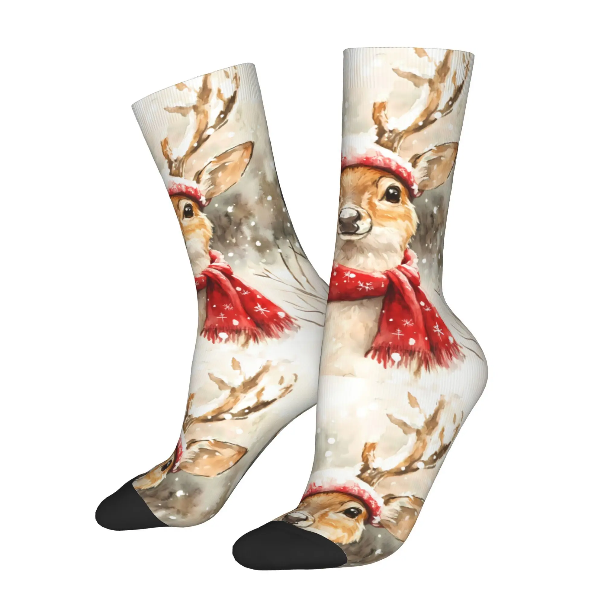 

Мужские модные носки из полиэстера с принтом оленя