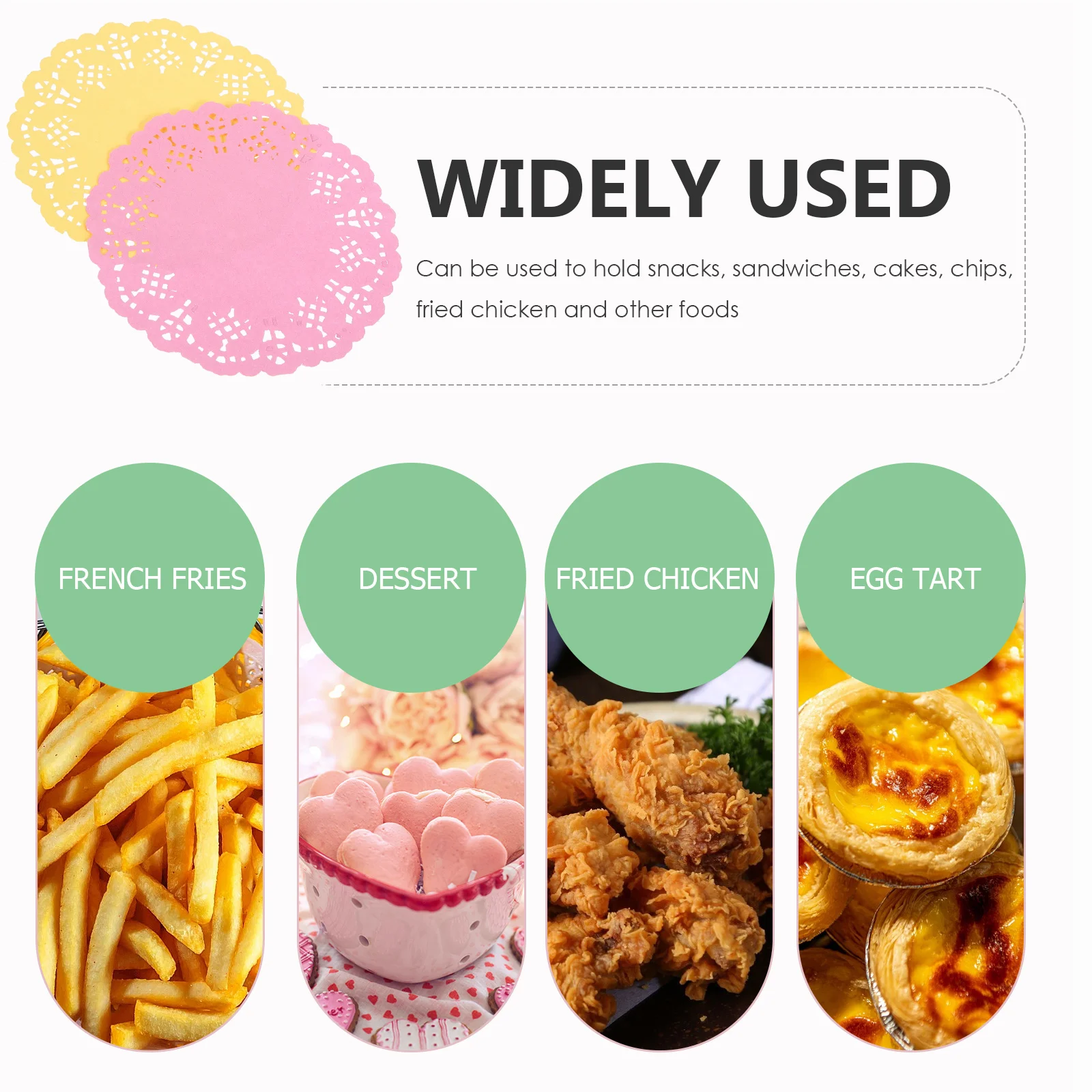 

2 Bags Mat Dining Food Paper Pad Lace Paper Pad Table Decor Lace Place Mats Oil Proof Food Grade Safe Material