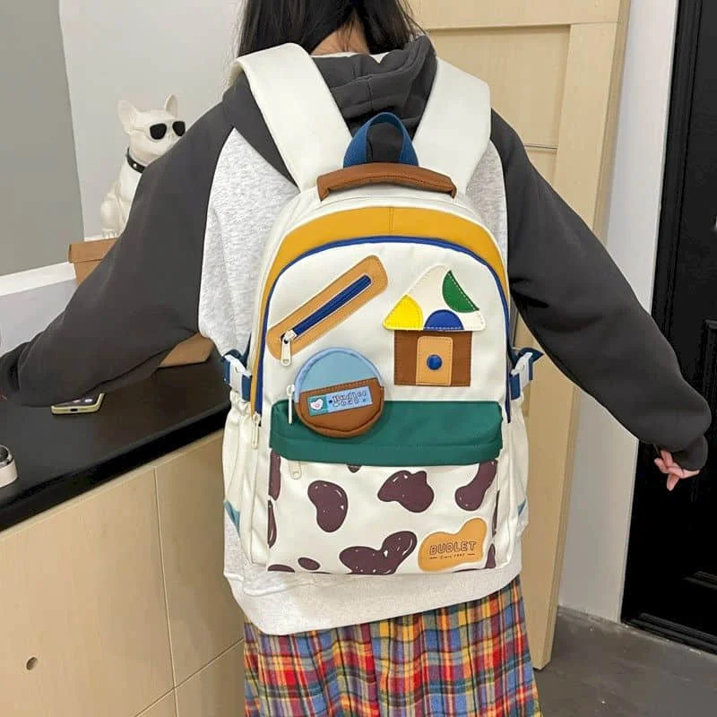حقائب ظهر Kawaii شخصية على الطراز الكوري للفتيات الجميلات من النايلون حقائب مدرسية للطلاب متعددة الاستخدامات حقائب سفر عالية السعة #1