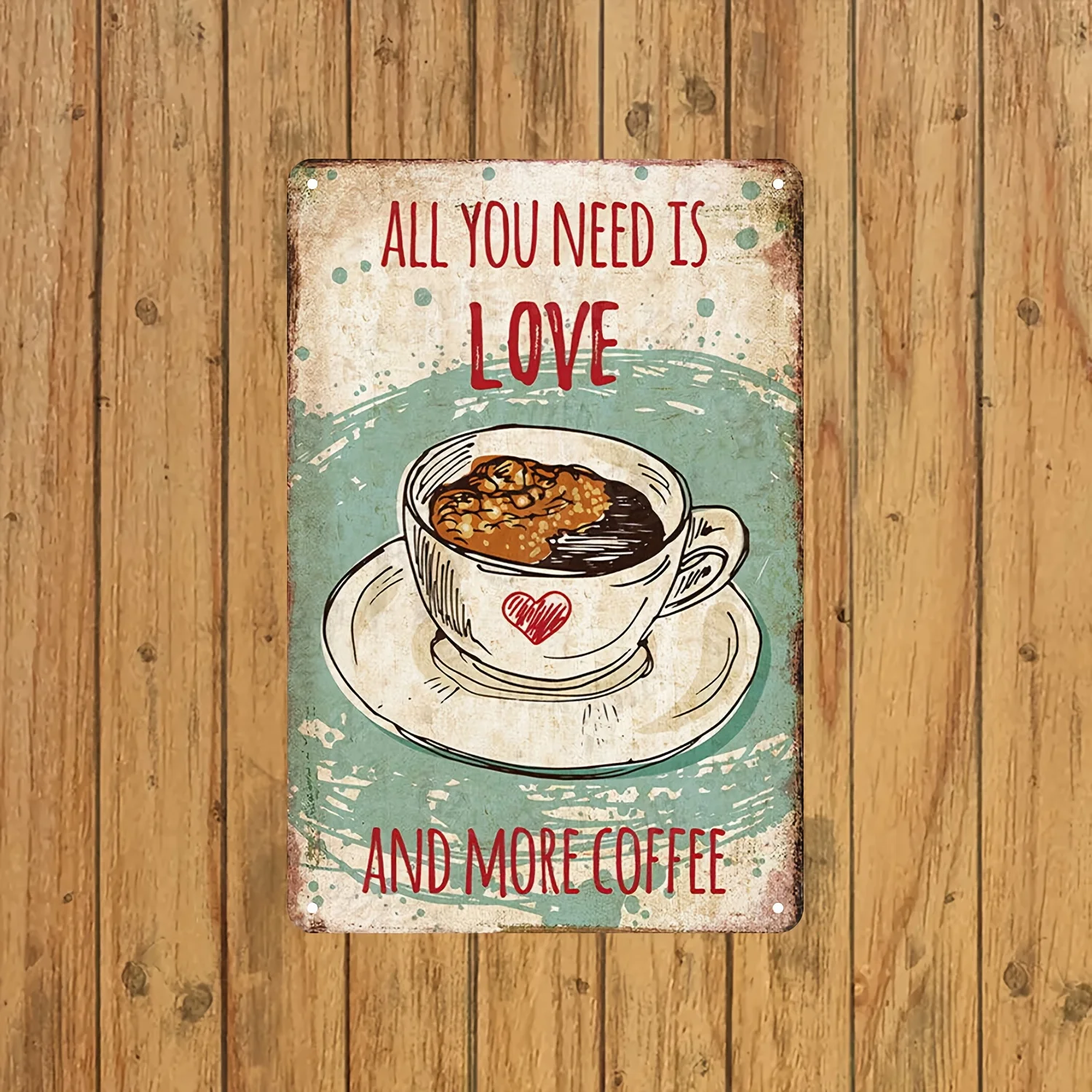 Home Bar And Coffee - Vintage metalen blikken bord – 