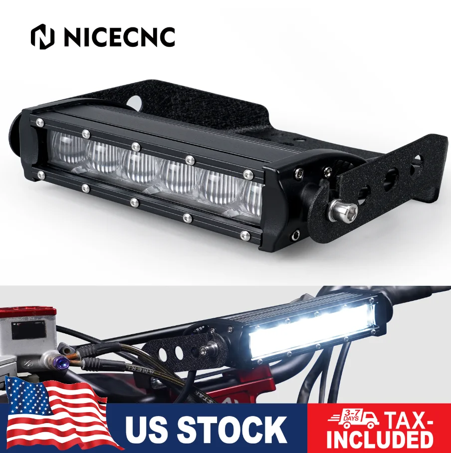 NiceCNC ATV Universal Front Headlight With Mounting Brackets Stay For Yamaha Raptor 700 700R 30W 2649 Lumens 6 Inch Waterproof