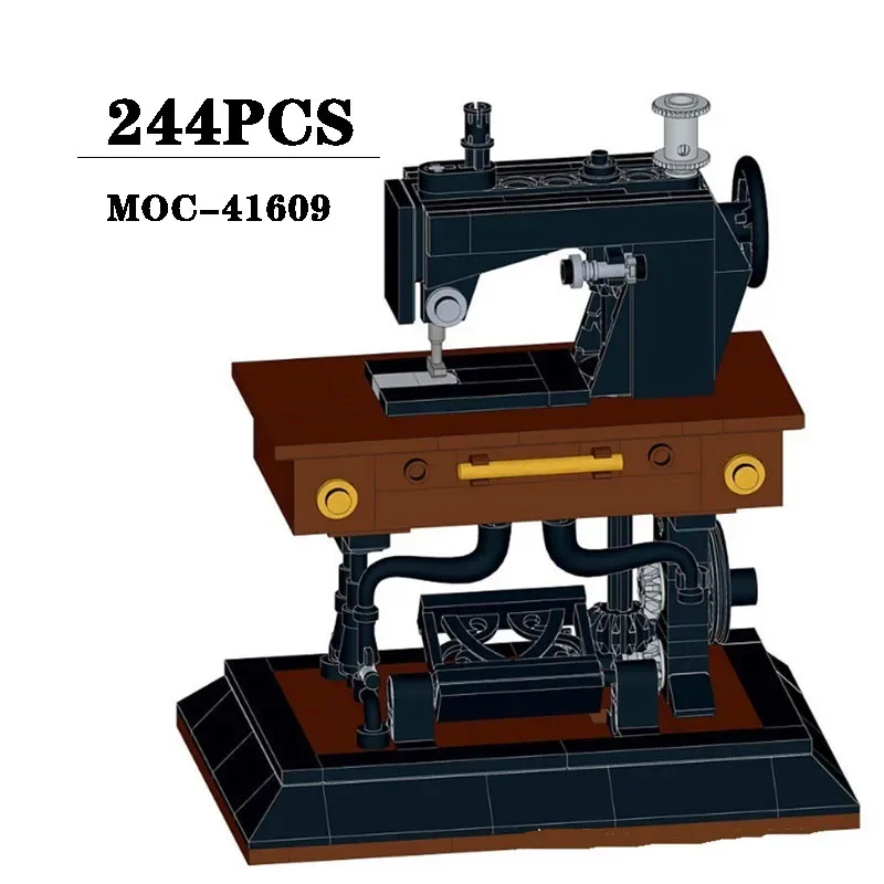 

Building Block MOC-41609 Antique Sewing Machine Assembly Model 244PCS Boy Puzzle Education Birthday Christmas Toy Gift Ornaments