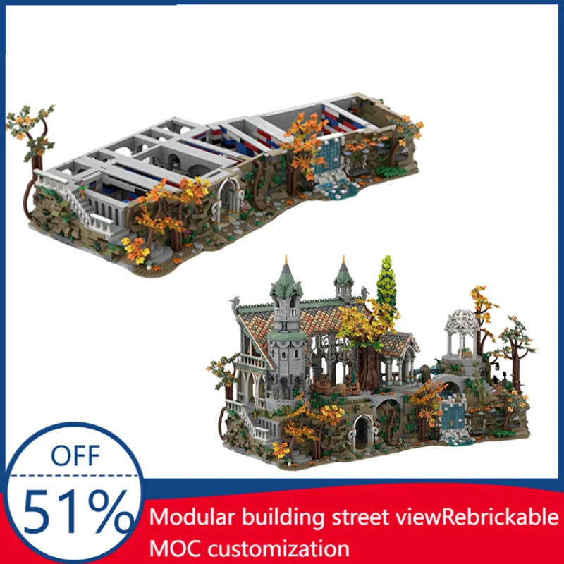 

NEW MOC Medieval Architecture City Street Scene 10316 Base For Rivendell With An Ancestral Hall Children Diy Toys Birthday Gift